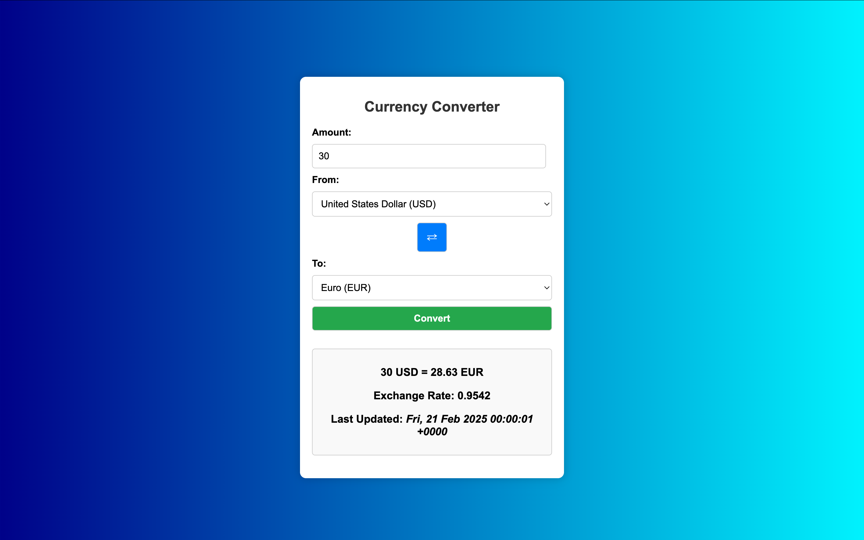 Online Currency Converter